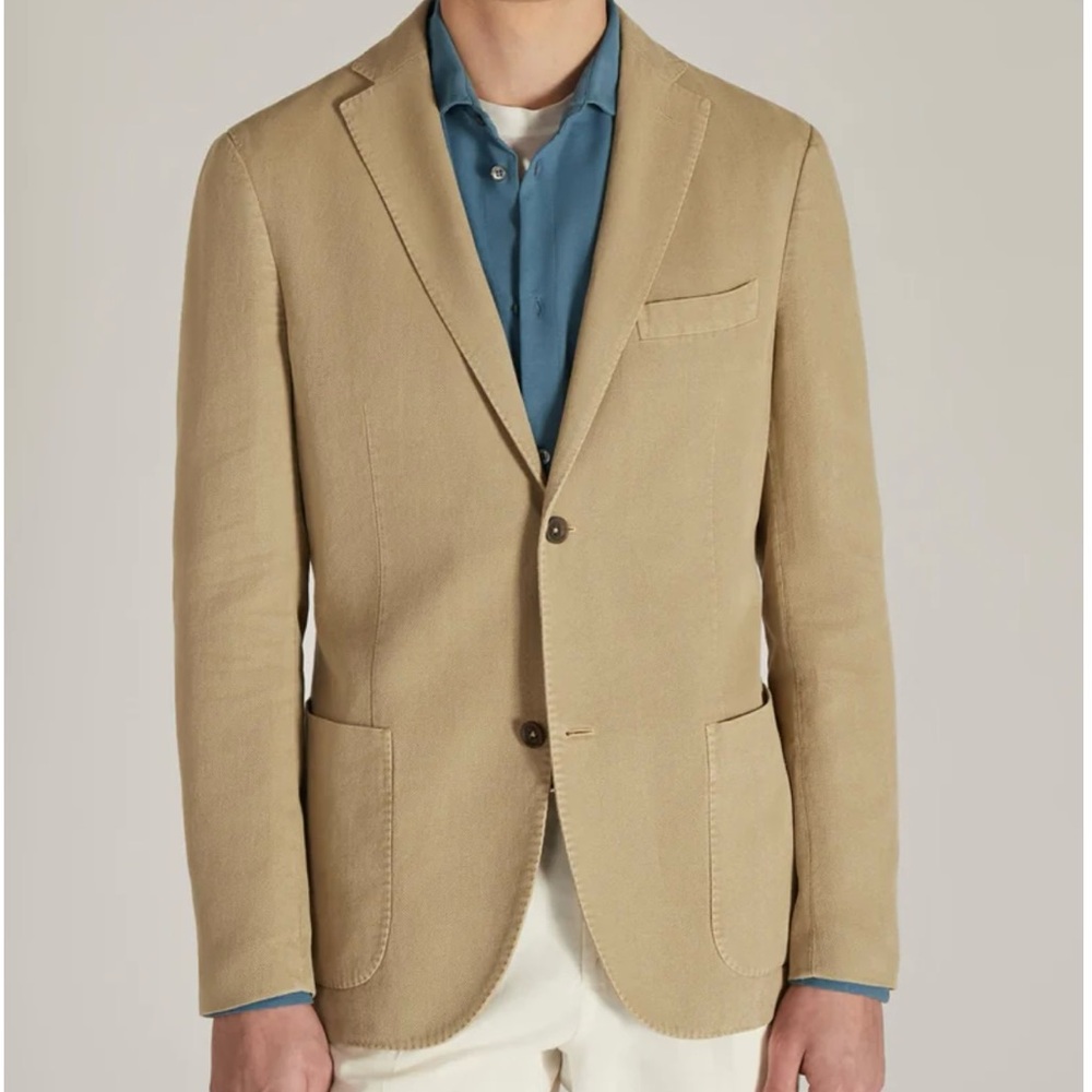 Montedoro Tan Sport Coat with Notched Lapel and Modern Fit
